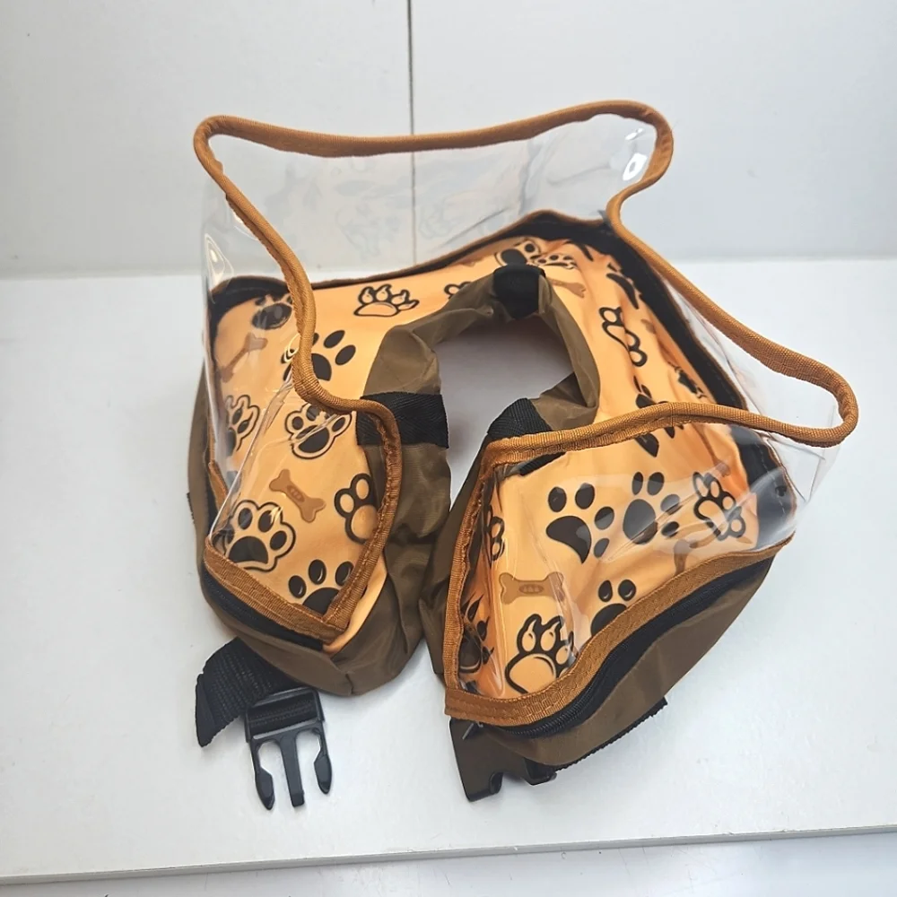 Pet Recovery Collar With Pump with Paw Print Design